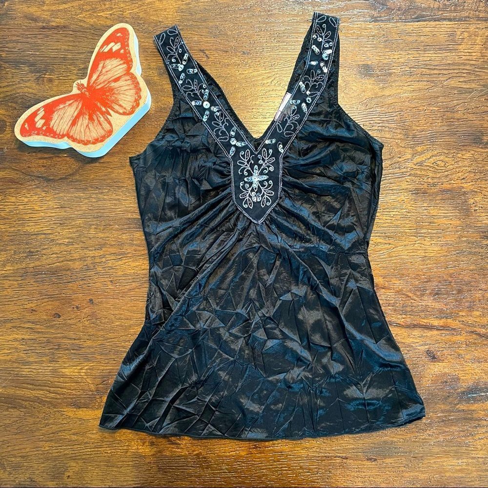 Vintage | 90s Beaded Black Tank